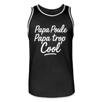 Daddy hen daddy too cool - Men's Basketball Jersey - black/white - Front - AI Model Male 185 dark (185cm)