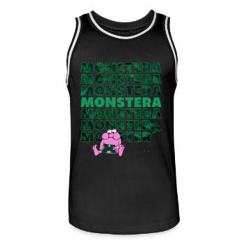 Monstera Monster - Männer Basketball-Trikot - Schwarz/Weiß - Vorne - AI Model Male 185 dark (185cm)