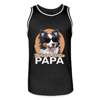 Border Collie Papa - Maillot de basket Homme - noir/blanc - Devant - AI Model Male 185 dark (185cm)