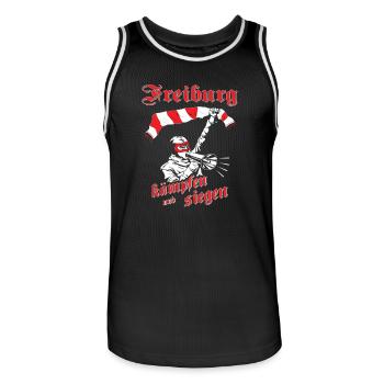 Freiburg kämpfen und siegen No II - Männer Basketball-Trikot - Schwarz/Weiß - Vorne - AI Model Male 185 dark (185cm)