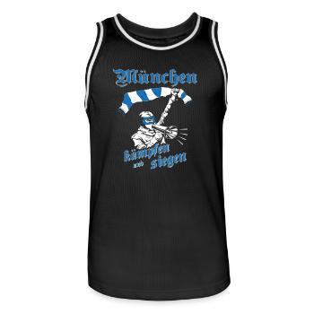 München I kämpfen und siegen No II - Männer Basketball-Trikot - Schwarz/Weiß - Vorne - AI Model Male 185 dark (185cm)