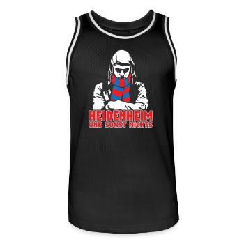 Heidenheim und sonst nichts - Männer Basketball-Trikot - Schwarz/Weiß - Vorne - AI Model Male 185 dark (185cm)