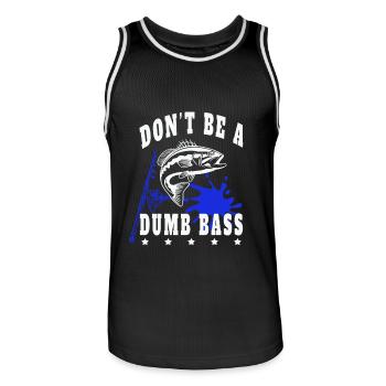 Angeln Fischen Fisch Don'tbe a dumb Bass - Männer Basketball-Trikot - Schwarz/Weiß - Vorne - AI Model Male 185 dark (185cm)