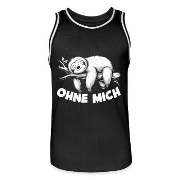 Süßes schläfriges Faultier ohne mich - Männer Basketball-Trikot - Schwarz/Weiß - Vorne - AI Model Male 185 dark (185cm)