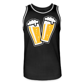 XDoppelter Willie (3) - Männer Basketball-Trikot - Schwarz/Weiß - Vorne - AI Model Male 185 dark (185cm)