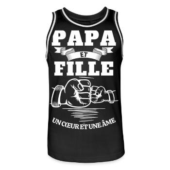 Father's Day T-shirt - Dad and Daughter Heart Soul - Men's Basketball Jersey - black/white - Front - AI Model Male 185 dark (185cm)