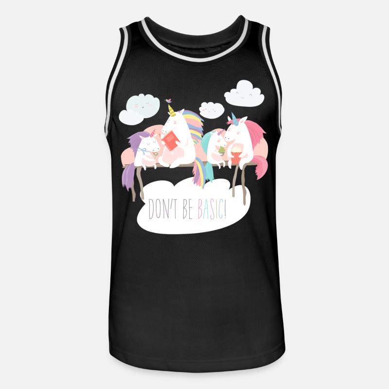 Einhorn don't be basic statement - Männer Basketball-Trikot - Schwarz/Weiß