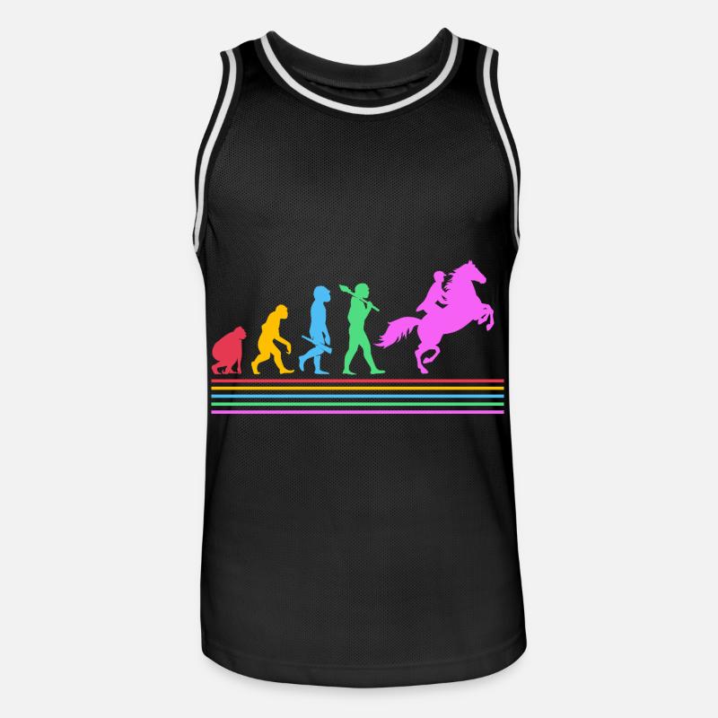 Évolution des courses de chevaux - Maillot de basket Homme - noir/blanc