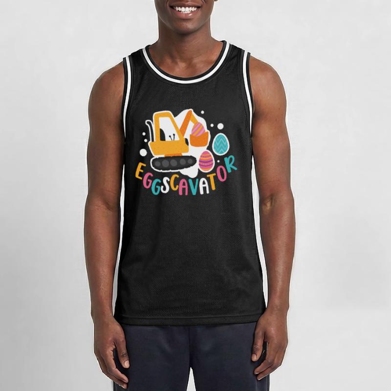 Eggscavator Construction Excavator Easter Egg Hunter Men's Basketball Jersey