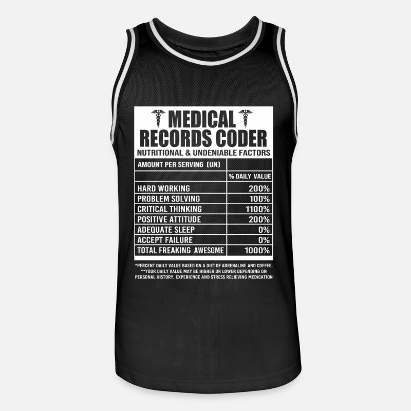 Medical Programmer Medical Coder - Men's Basketball Jersey - black/white