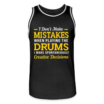 Drums Drummers Drumsticks - Men's Basketball Jersey - black/white - Front - AI Model Male 185 dark (185cm)