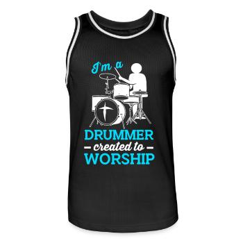 Drumsticks Drums Drummers - Men's Basketball Jersey - black/white - Front - AI Model Male 185 dark (185cm)