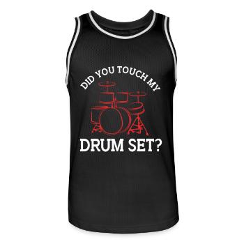 Drummer Drumsticks Tambours - Maillot de basket Homme - noir/blanc - Devant - AI Model Male 185 dark (185cm)