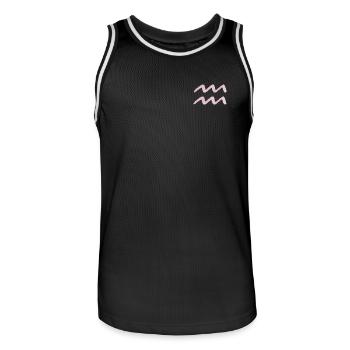 Wassermann Sternzeichen - Männer Basketball-Trikot - Schwarz/Weiß - Vorne - AI Model Male 185 dark (185cm)