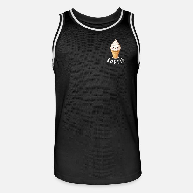 Softie. Softeis Liebe Eiscreme Statement - Männer Basketball-Trikot - Schwarz/Weiß