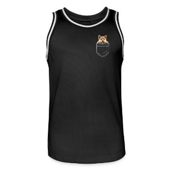 Chien Akita - Maillot de basket Homme - noir/blanc - Devant - AI Model Male 185 dark (185cm)