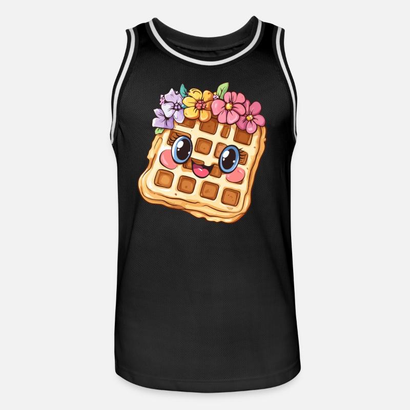 Gaufre aux fleurs - Maillot de basket Homme - noir/blanc