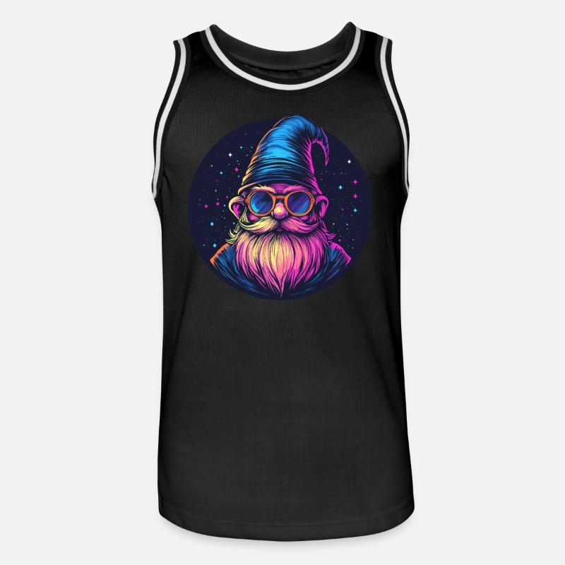 Weltraum Zwerg Retro Look - Männer Basketball-Trikot - Schwarz/Weiß