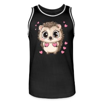 Igel mit Herzen - Männer Basketball-Trikot - Schwarz/Weiß - Vorne - AI Model Male 185 dark (185cm)