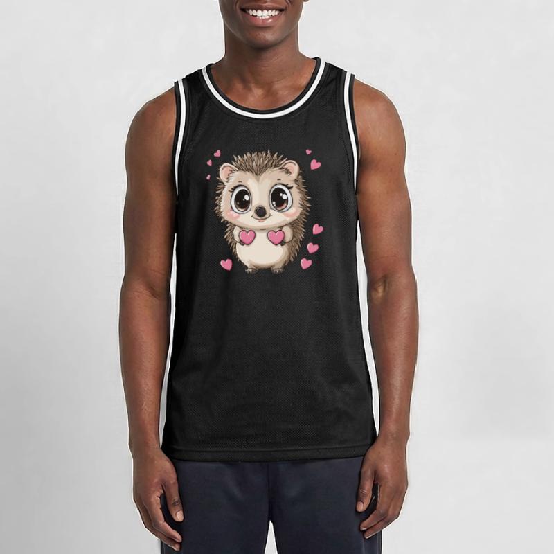 Hérisson avec des cœurs Maillot de basket Homme