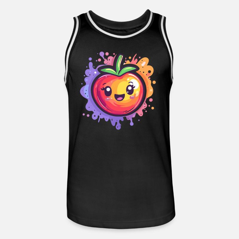 Tomate avec éclaboussure - Maillot de basket Homme - noir/blanc