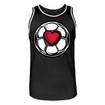 Soccer Heart Icon - Men's Basketball Jersey - black/white - Front - AI Model Male 185 dark (185cm)