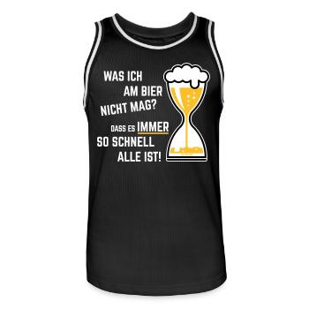 Was Ich Am Bier Nicht Mag? (Sanduhr Bieruhr / 3C) - Männer Basketball-Trikot - Schwarz/Weiß - Vorne - AI Model Male 185 dark (185cm)