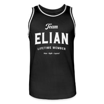 Équipe Elian Membre à vie Drôle de prénom Elian - Maillot de basket Homme - noir/blanc - Devant - AI Model Male 185 dark (185cm)