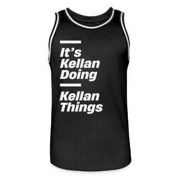 It's Kellan Doing Kellan Things Funny - Men's Basketball Jersey - black/white - Front - AI Model Male 185 dark (185cm)