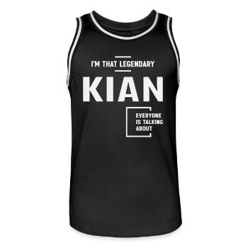 I'm That Legendary Kian Funny Name Kian - Men's Basketball Jersey - black/white - Front - AI Model Male 185 dark (185cm)