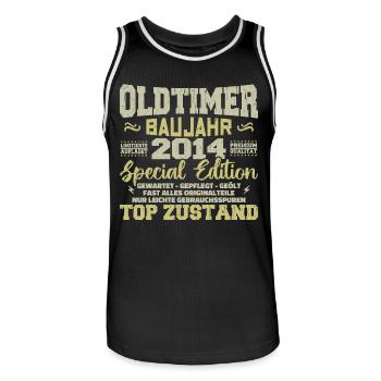 Jahrgang 2014 geboren Retro Geburtstag Vintage - Männer Basketball-Trikot - Schwarz/Weiß - Vorne - AI Model Male 185 dark (185cm)