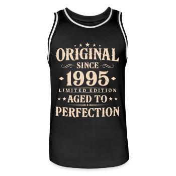 Original Since 1995 Vintage Birthday Gift - Men's Basketball Jersey - black/white - Front - AI Model Male 185 dark (185cm)