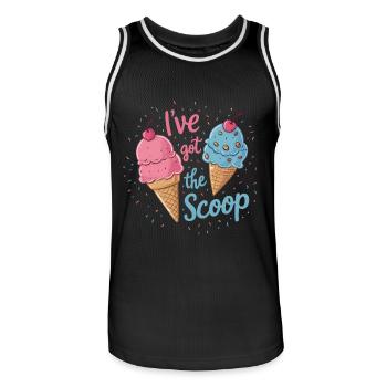 I've Got the Scoop Gender Reveal Ice cream Themed - Men's Basketball Jersey - black/white - Front - AI Model Male 185 dark (185cm)