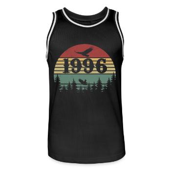 1996 Vintage Cadeau D’anniversaire 1996 Retro 1996 - Maillot de basket Homme - noir/blanc - Devant - AI Model Male 185 dark (185cm)