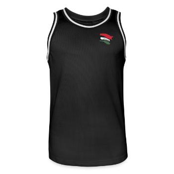 Hongrie - Rayures de pinceau - Maillot de basket Homme - noir/blanc - Devant - AI Model Male 185 dark (185cm)