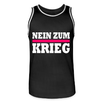 Nein zum krieg - Männer Basketball-Trikot - Schwarz/Weiß - Vorne - AI Model Male 185 dark (185cm)