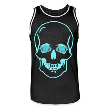 Skull Skull Death Horror Halloween Ghost - Men's Basketball Jersey - black/white - Front - AI Model Male 185 dark (185cm)
