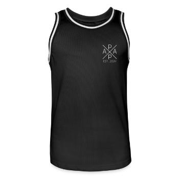 Werdender Papa est. 2024 Stolzer Papa 2024 - Männer Basketball-Trikot - Schwarz/Weiß - Vorne - AI Model Male 185 dark (185cm)