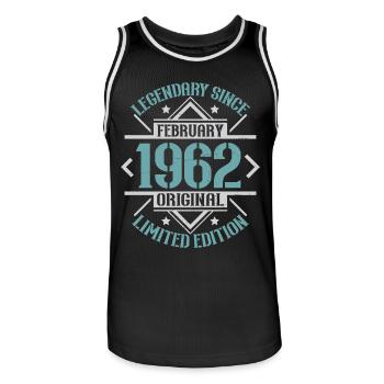 Legendary since February 1962 limited edition - Men's Basketball Jersey - black/white - Front - AI Model Male 185 dark (185cm)