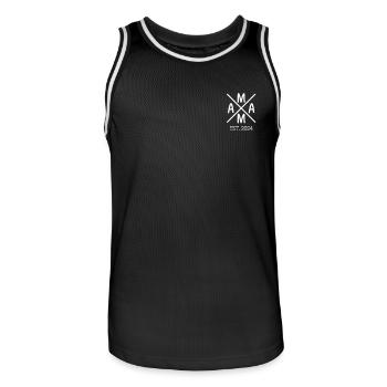 Enceinte 2024, future maman 2024 - Maillot de basket Homme - noir/blanc - Devant - AI Model Male 185 dark (185cm)
