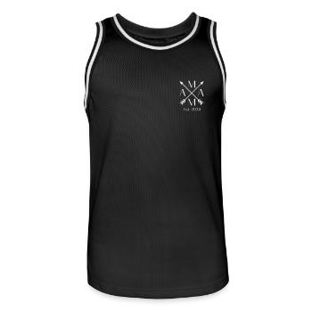 Mama est. 2024, Mama Papa Partnerlook Mama 2024 - Männer Basketball-Trikot - Schwarz/Weiß - Vorne - AI Model Male 185 dark (185cm)