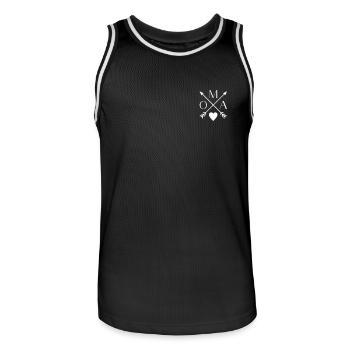Oma Familien Partnerlook, stolze Oma Familien - Männer Basketball-Trikot - Schwarz/Weiß - Vorne - AI Model Male 185 dark (185cm)