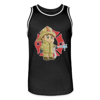Little Firefighter Kinder Feuerwehr - Männer Basketball-Trikot - Schwarz/Weiß - Vorne - AI Model Male 185 dark (185cm)
