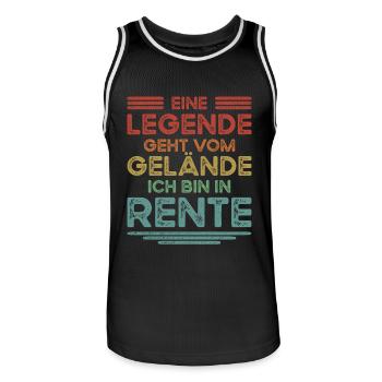 Verabschiedung Rente Renteneintritt Retro Rentner - Männer Basketball-Trikot - Schwarz/Weiß - Vorne - AI Model Male 185 dark (185cm)