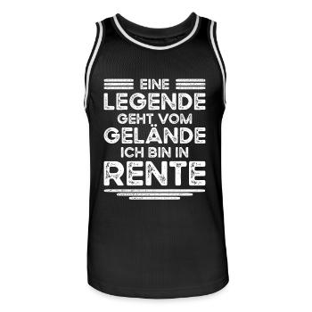 Rente Legende Gelände Renteneintritt Rentner - Männer Basketball-Trikot - Schwarz/Weiß - Vorne - AI Model Male 185 dark (185cm)