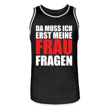 Hochzeit Erst meine Frau Fragen Papa Ehemann - Männer Basketball-Trikot - Schwarz/Weiß - Vorne - AI Model Male 185 dark (185cm)
