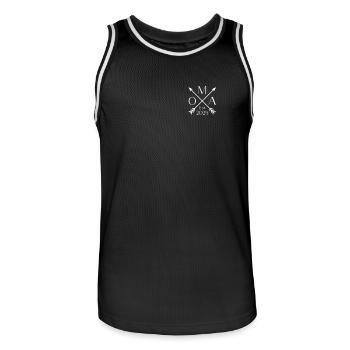 Befördert Zur Oma est. 2025 Stolze Oma 2025 - Männer Basketball-Trikot - Schwarz/Weiß - Vorne - AI Model Male 185 dark (185cm)