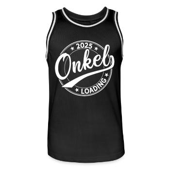 Onkel 2025 Schwangerschaft 2025 Onkel 2025 Loading - Männer Basketball-Trikot - Schwarz/Weiß - Vorne - AI Model Male 185 dark (185cm)