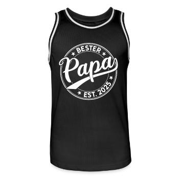 Bester Papa Est. 2025 Vater 2025 Papa seit 2025 - Männer Basketball-Trikot - Schwarz/Weiß - Vorne - AI Model Male 185 dark (185cm)