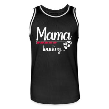 Maman Chargement Grossesse Bientôt Maman Chargement - Maillot de basket Homme - noir/blanc - Devant - AI Model Male 185 dark (185cm)
